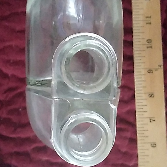 RARE 2 in 1 VINEGAR OIL DECANTER  GLASS DIVIDED EUROPEAN - Picture 6 of 16